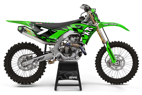 Ninety KAWASAKI - Graphics Kit {Green / Black}